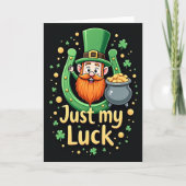 Luck Leprechaun Glitter Texture Card Karte (Vorderseite)