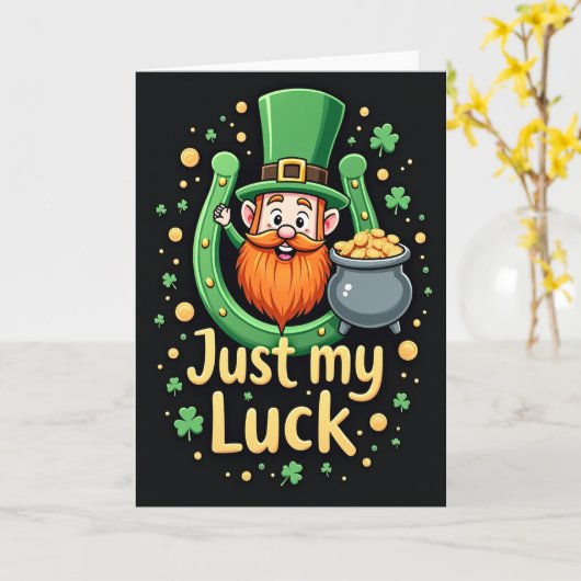 Luck Leprechaun Glitter Texture Card Karte (Gelbe Blume)