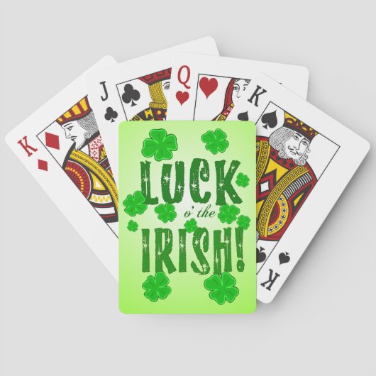 Luck o the Irish Lucky Four Leaf Clovers Cards Spielkarten (Rückseite)