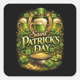 Luck of the Emerald Isle Quadratischer Aufkleber