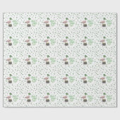 Luck of the Irish Flamingo Shamrock Geschenkpapier (Flach)