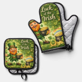 Luck of the Irish Pot Holder Set  (Vorderseite/Rückseite)