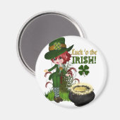 Luck O'the Irish Leprechaun Magnet (Vorderseite/Rückseite)