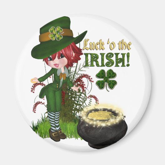 Luck O'the Irish Leprechaun Magnet (Vorne)