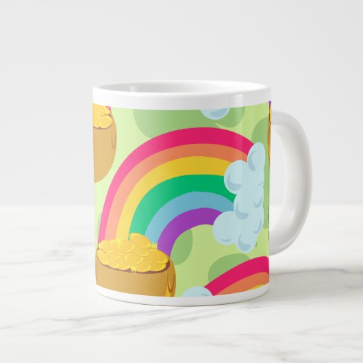 Luck Pot O Gold Muster Jumbo-Tasse (Vorderseite Rechts)