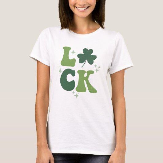 LUCK St. Patrick's Day Shirt - Bold Retro (Vorderseite)