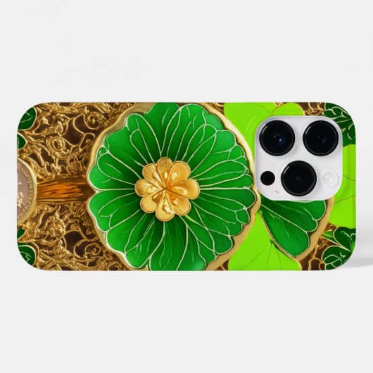 Luck vierblättriges Kleeblatt 888 Silberlotus-Wass Case-Mate iPhone Hülle (Rückseite (Horizontal))