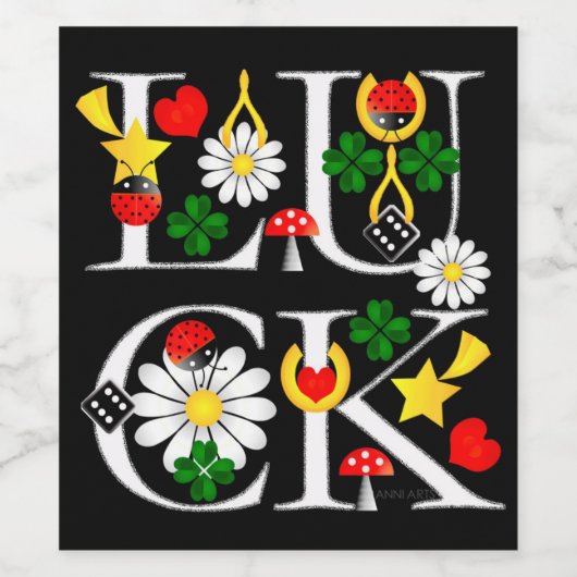 Luck Wine Label Weinetikett (Einzelnes Label)