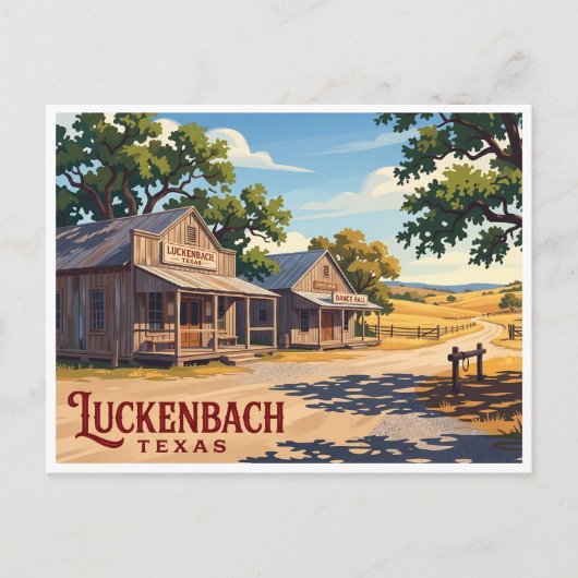 Luckenbach Texas Postkarte (Vorderseite)