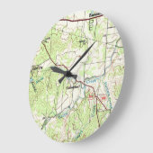 Luckenbach TX Karte Große Wanduhr (Winkel)