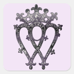 Luckenbooth, Scottish Heritage Liebe Token Quadratischer Aufkleber