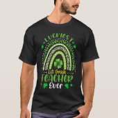 Luckiest 1st Grade Teacher Ever Rainbow St Patrick T-Shirt (Vorderseite)