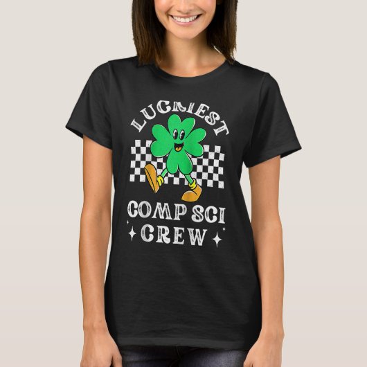 Luckiest Comp Sci Crew Computer Science Coder St P T-Shirt (Vorderseite)