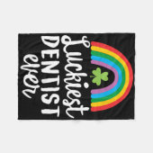 Luckiest Dentist Ever St Patrick Day Shamrocks  Fleecedecke (Vorderseite (Horizontal))