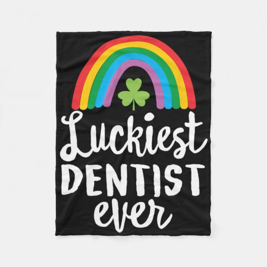 Luckiest Dentist Ever St Patrick Day Shamrocks  Fleecedecke (Vorderseite)