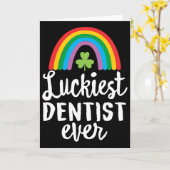Luckiest Dentist Ever St Patrick Day Shamrocks  Karte (Gelbe Blume)