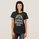 Luckiest Dentist Ever St Patrick Day Shamrocks  T-Shirt (Vorne ganz)