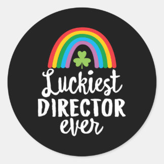 Luckiest Director Ever St Patrick Day Shamrocks  Runder Aufkleber