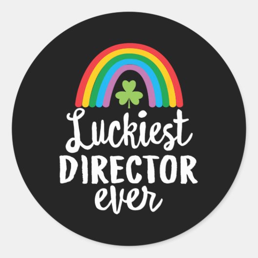 Luckiest Director Ever St Patrick Day Shamrocks  Runder Aufkleber (Vorderseite)