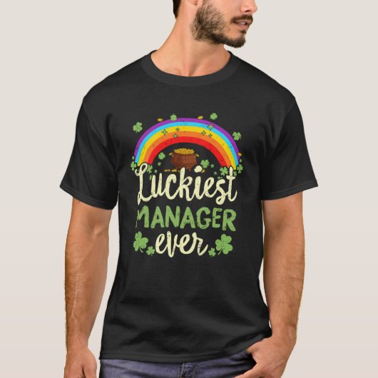 Luckiest Manager Ever St Patricks Day Rainbow Men T-Shirt (Vorderseite)