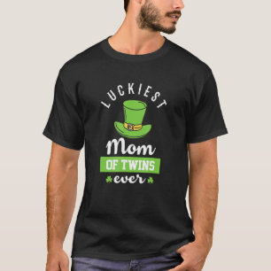Luckiest Mom Of Twins Ever Pregnancy Announcement T-Shirt