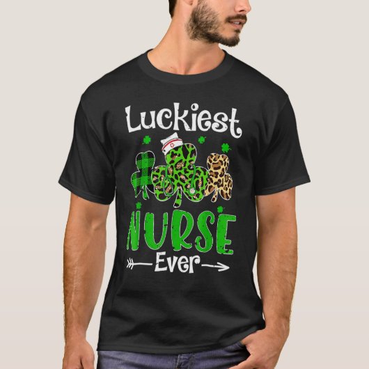 Luckiest Nurse Ever Nursing St Patricks Day Shamro T-Shirt (Vorderseite)