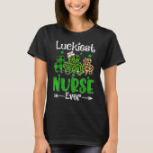 Luckiest Nurse Ever Nursing St Patricks Day Shamro T-Shirt (Vorderseite)