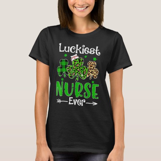 Luckiest Nurse Ever Nursing St Patricks Day Shamro T-Shirt (Vorderseite)