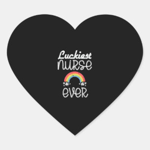 Luckiest Nurse je Nurse St Patricks Day Women Me Herz-Aufkleber
