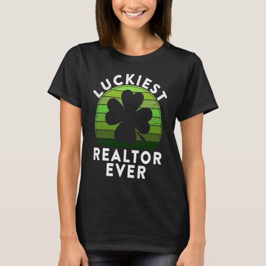 Luckiest Realtor Ever Shamrock Sunset St Patricks T-Shirt (Vorderseite)