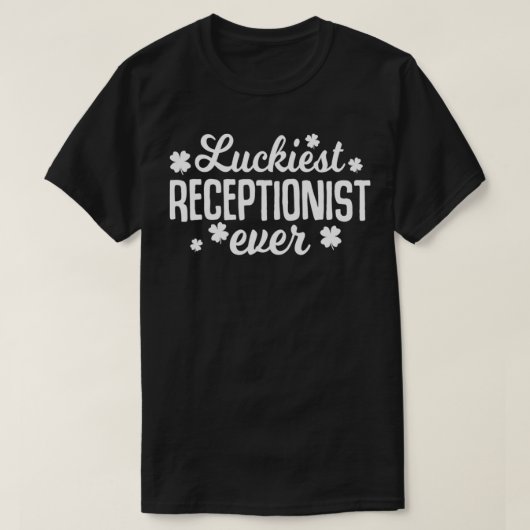 Luckiest Receptionist Ever Irish St Patrick Day gi T-Shirt (Design vorne)