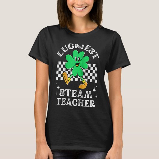 Luckiest STEAM Teacher St Patricks Day Science Sha T-Shirt (Vorderseite)