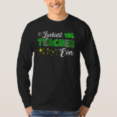 Luckiest Teacher Ever Rainbow Shamrock St Patrick' T-Shirt (Vorderseite)