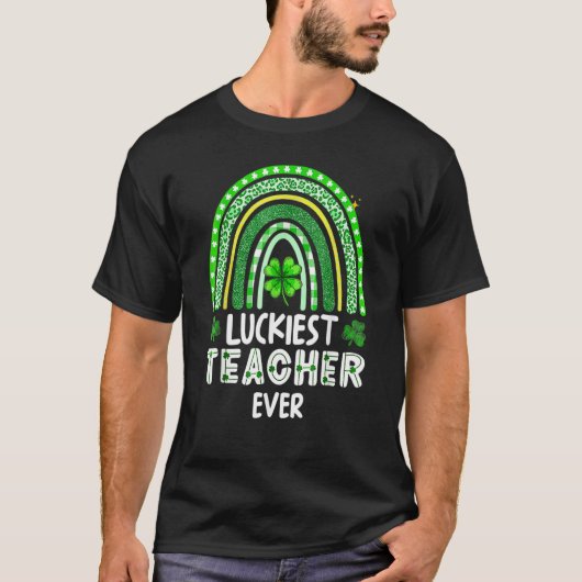 Luckiest Teacher Ever Rainbow St Patricks Day T-Shirt (Vorderseite)