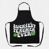 Luckiest Teacher je Disco Kleeblatt Schürze (Vorderseite)