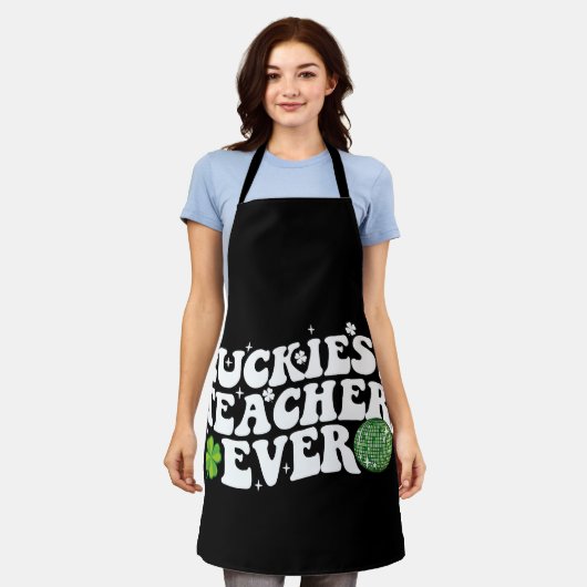 Luckiest Teacher je Disco Kleeblatt Schürze (Getragen)
