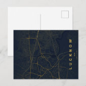 Lucknow Indien Stadtplan Minimal Design Postkarte (Vorne/Hinten)