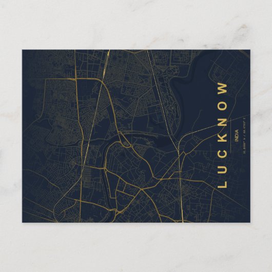 Lucknow Indien Stadtplan Minimal Design Postkarte (Vorderseite)