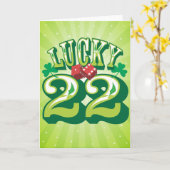 Lucky 22 Birthday Card Karte (Gelbe Blume)