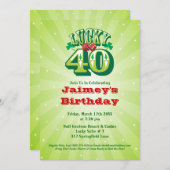 Lucky 40 - Einladung zur Geburtstagsparty (Vorne/Hinten)