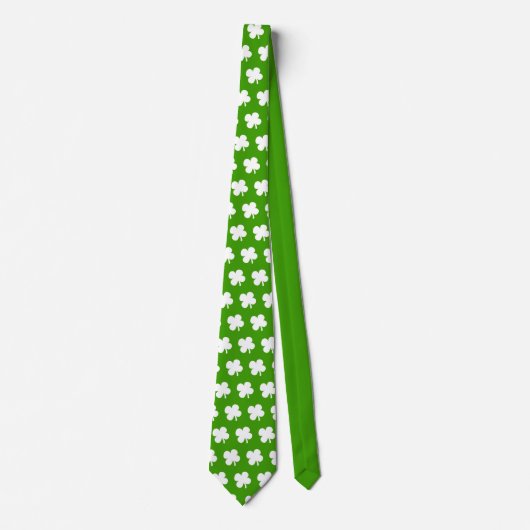 Lucky 4 Leaf Clover Kleeblatt St Patricks Day Kraw Krawatte (Vorderseite)