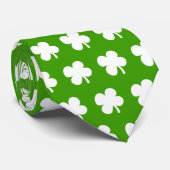 Lucky 4 Leaf Clover Kleeblatt St Patricks Day Kraw Krawatte (Gerollt)