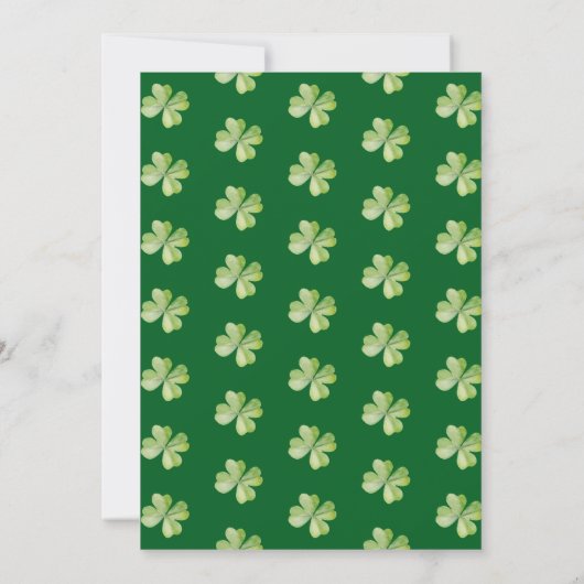Lucky 4 Leaf Clover St Patrick Irish Baby Shower Einladung (Rückseite)