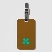 Lucky 4 Leaf Irischer Kleeblatt brauner Gepäckanhä Gepäckanhänger (Vorderseite Vertikal)