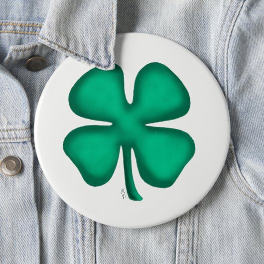 Lucky 4 Leaf Irischer Kleeblatt-Riesenknopf Button (Beispiel)