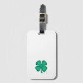 Lucky 4 Leaf Irisches Kleeblatt weißes Gepäckanhän Gepäckanhänger (Vorderseite Vertikal)