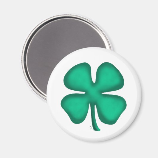 Lucky 4 Leaf Irish Closed Rundmagnet Magnet (Vorderseite/Rückseite)