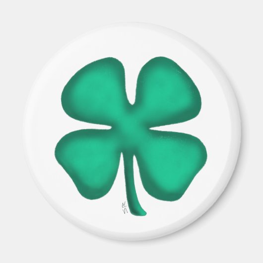 Lucky 4 Leaf Irish Closed Rundmagnet Magnet (Vorne)