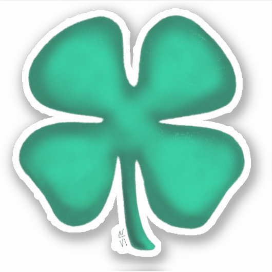 Lucky 4 Leaf Irish Clou extra sm Umriss Aufkleber (Vorderseite)