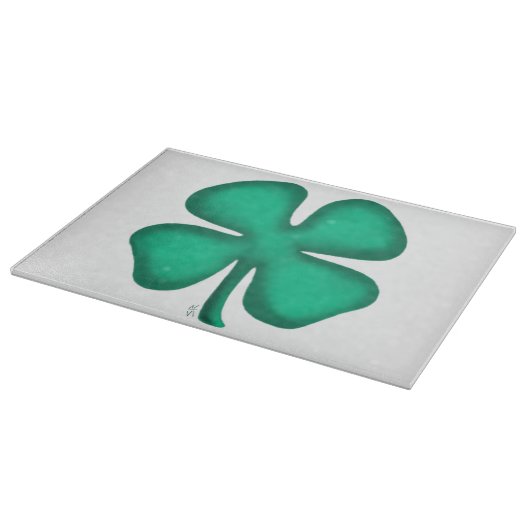 Lucky 4 Leaf Irish Clou Glas Schneidebrett (Ecke)